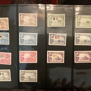 1956 1958 Liberia Flag Stamps